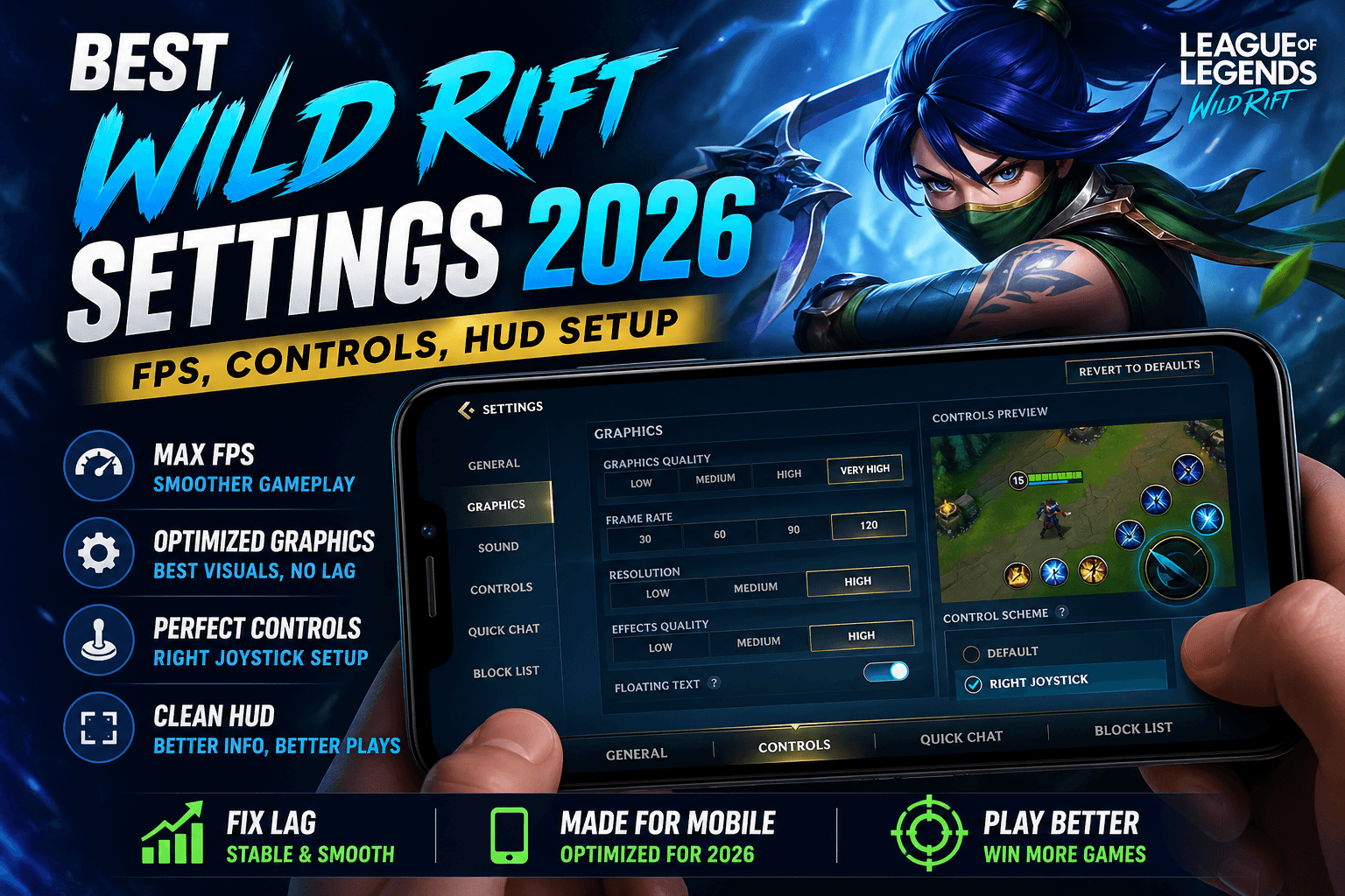 Best Wild Rift Settings 2026: FPS, Controls, HUD Setup